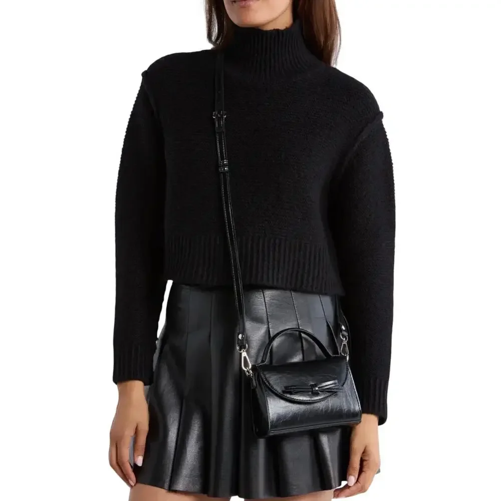 Madden Girl Black Mini Top Handle Purse Crossbody NWOT